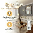 thumbnail image 3 of Simba Lighting Halogen Light Bulb G9 T4 40W JCD Bi-Pin 120V, Dimmable, 2700K Warm White, 10-Pack, 3 of 10