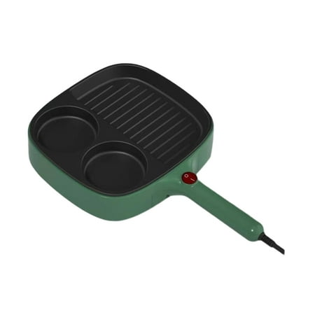 

3 in 1 Electric Omelette Pan Breakfast Cooker Grill Pan safety Appliance 110V Cookware Barbecue Pan Egg Frying Pan Fish Steak Vegetable Toast green