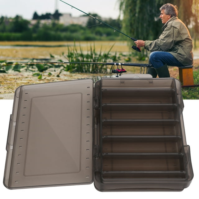 Fishing Lure Box, Fall Proof Breathable Space Saving Double Sided Lure Box for Fishing Gray,Orange
