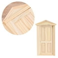 thumbnail image 3 of 1/12 mini house Miniature Exterior Inward Open 6-panel Wood Door with Steepletop, 3 of 8