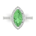 thumbnail image 2 of 2.38ct marquise cut green Zircon 18k white gold halo Bridal Wedding Engagement Promise Anniversary Ring for Women size 9.75, 2 of 7