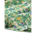 thumbnail image 5 of INSPIRE CHIC Women's Skirts Elastic Waist A-Line Flowy Tiered Ruffle Floral Midi Skirt Green M, 5 of 6