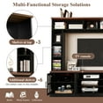 thumbnail image 5 of Harper & Bright Designs Entertainment Wall Unit with Bridge for 80 inch TV, TV Storage Cabinet with Bookshelf and Adjustable Shelves, Large Media Console with Tempered Glass Doors, Black, 5 of 20