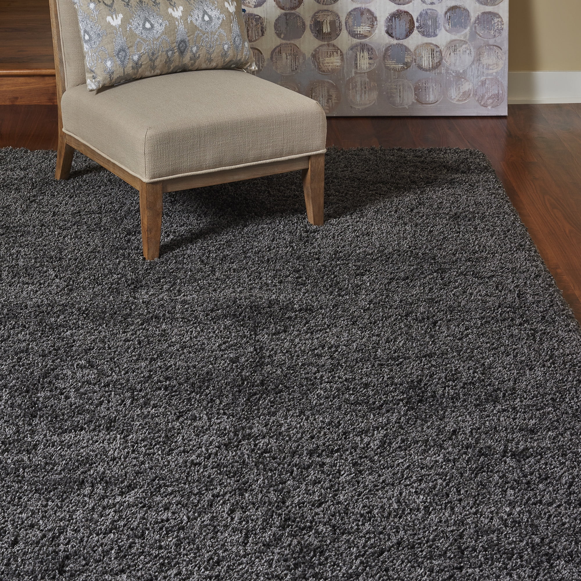 Gertmenian Ultimate Shag Solid Color Charcoal Indoor Area Rug, 8x10