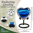 thumbnail image 3 of Aurora Borealis Small Heart Shaped Keepsake Cremation Urns for Human Ashes, 3 of 5