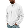 thumbnail image 3 of Mens Jacket Open Front Zip Up Jacket Casual Ribbed Stand Collar Chunky Coat Fall Winter Corduroy Sweaters Long Sleeve Jackets Daily Wear, 3 of 6