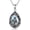 02 February-Iris, variant on Birth Flower Necklace S925 Sterling Silver Floral Birth Teardrop Moonstone Necklaces Butterfly Floral Jewelry for Women Mom Birthday Gift