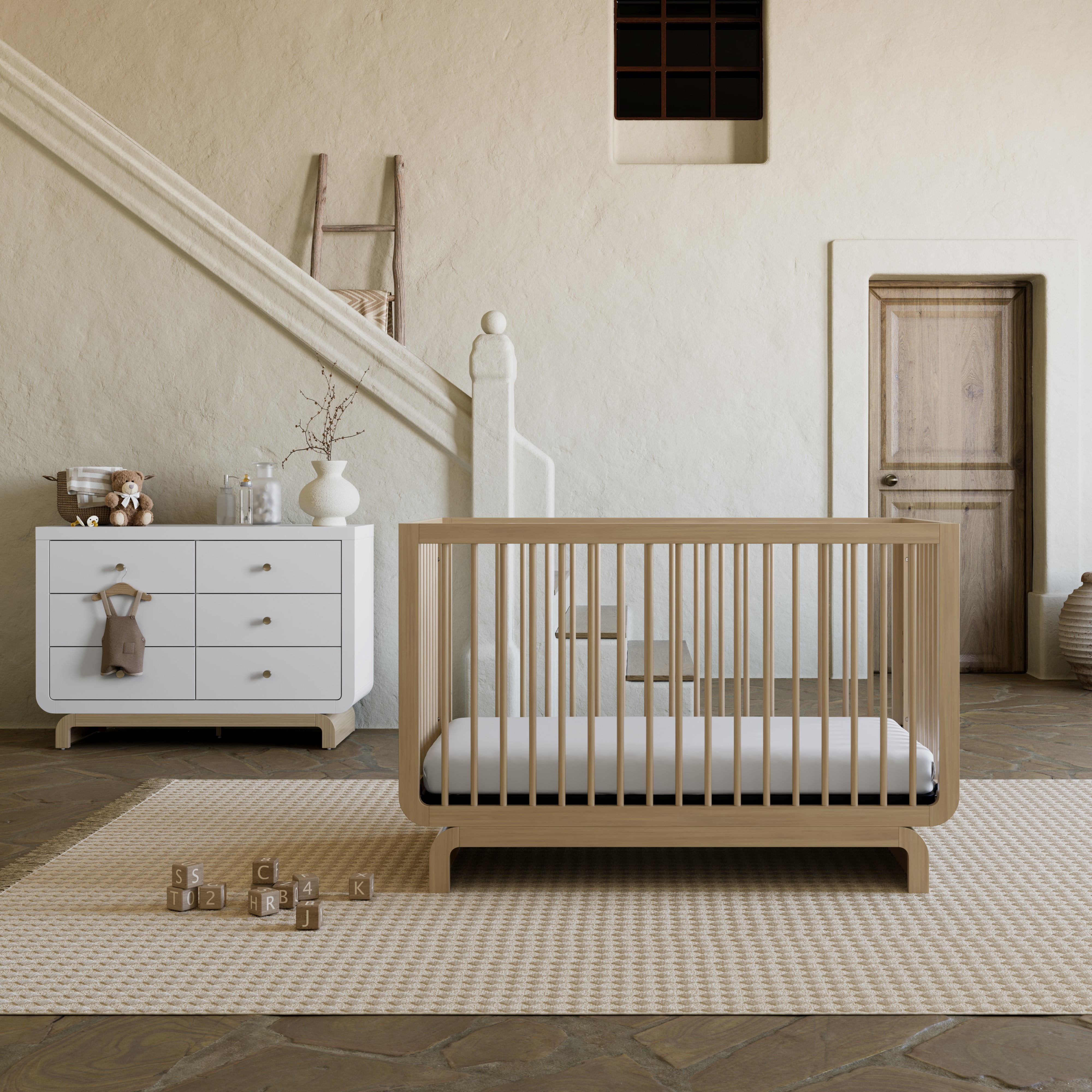 Art of Nursery by Storkcraft Santorini 5-in-1 Convertible Baby Crib, Driftwood