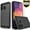 Black, variant on Samsung Galaxy A21 Phone Case, 2-Piece Style Hybrid Shockproof Hard Case Cover with [Temerped Glass Screen Protector] (Purple)