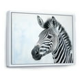 thumbnail image 2 of Designart "Zebra Color Pop In Black And Blue I" Animals Zebra Floater Framed Canvas Art Print, 2 of 5