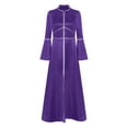 thumbnail image 3 of Kaerm Women's Long Church Praise Worship Dance Dress Zipper Flared Robe Choir Ceremony Robe Purple XL, 3 of 7