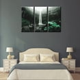 thumbnail image 3 of TISHIRON 3PCS Framed Canvas Wall Art Set,60"x40" Green Landscape Canvas Art Decor, 3 of 7