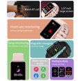 thumbnail image 2 of Pulsera inteligente Irfora Smart Band Fitness Tracker Pulsera Deporte Reloj inteligente Termómetro de muñeca Ritmo cardíaco Monitoreo del sueño Pulsera IPS Pantalla táctil IP67 Información a prueba de Irfora Pulsera inteligente, 2 of 7