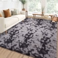 thumbnail image 2 of HOMERRY Plush Polyester Shag Area Rug 4'x6' Fluffy Rug Plush Decorative Rug for Indoor Home Floor Carpet, Dark Gray, 2 of 7