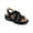 Black, variant on Pennysue Women's Summer Black Strap Elastic Air Cushion Sports Sandals Size 8