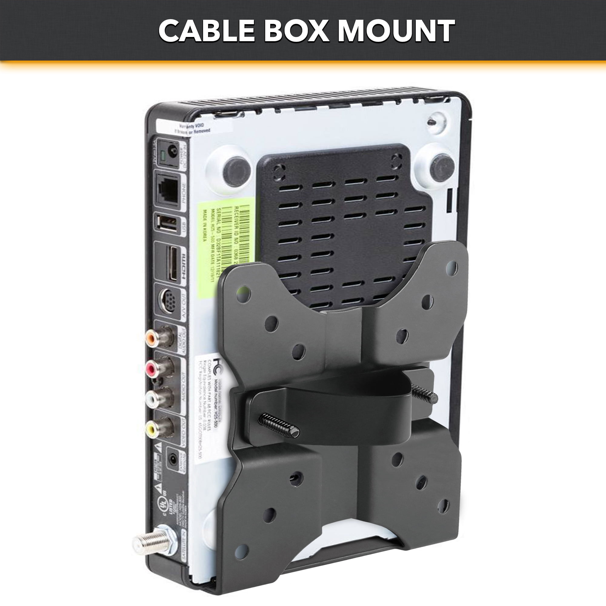 CondoMounts Wall Mount for Console, TV, Cable Box, Router | Adjustable 0.7"-2.8", 11lbs, Black