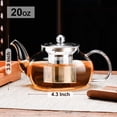 thumbnail image 2 of PARACITY Glass Tea Kettle 20oz/600ml, 18/8 Stainless Steel Inf, Borosilicate Clear Design, Loose Leaf Tea Brewer for Camping & Travel, 2 of 6