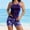 A1211 Multicolor, variant on 2 Piece Tankinis for Women Built-in Padded Cups Hibiscus Floral Print Bathing Suits High Neck Tummy Control Swimwear with Boyshorts Quick-Dry Flattering Beach Outfits