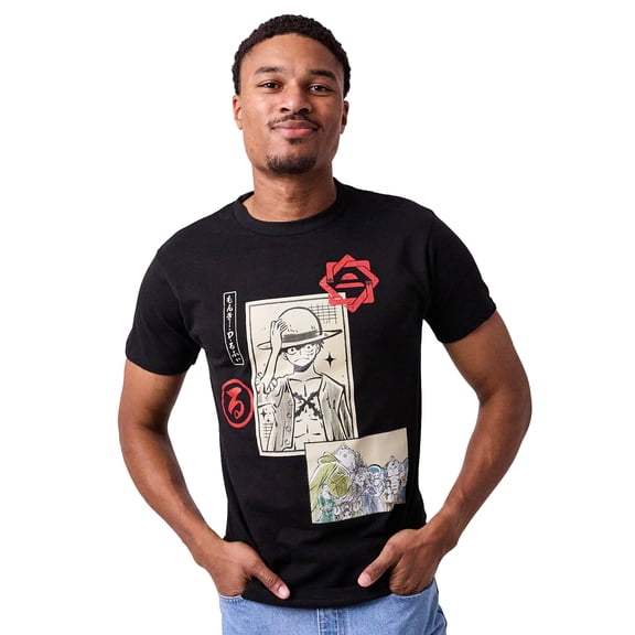 One Piece T-Shirt Men's Monkey D. Luffy Straw Hat Pirate Short Sleeve Tee