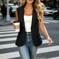 thumbnail image 6 of jobturf Vest Tops for Women Business Dressy Casual Sleeveless Blazer One Button Lapel Jacket Open Front Waistcoat with Pockets S-3XL, 6 of 8