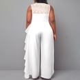 thumbnail image 3 of AURA Women Plus Size Jumpsuit Sleeveless Lace Trim High Waist Straight Leg Casual Work Outfit, 3 of 4