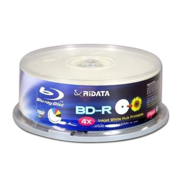 Ridata Blu ray Disc Bd r 25gb 4x Inkjet White Hub Printable Walmart ridata-blu-ray-disc-bd-r-25gb-4x-inkjet-white-hub-printable-walmart