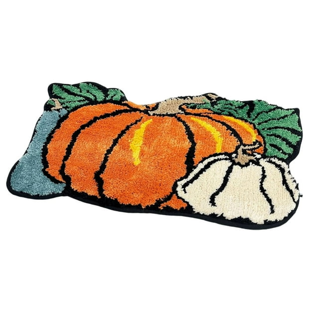 asddcavvf "Halloween & Thanksgiving Pumpkin Doormat 19.68"x31.49"x0.4" Wool Rug for Fall (5 Festive Designs) Non Bathroom/Bedroom Mat (400g) Machine Rugs for Bedroom 5x9 Rug Soft Living Room Rug