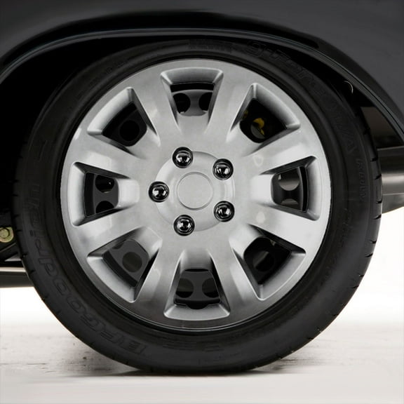 Set of Four 16" Silver Hubcap Wheel Covers for 06-09 Mitsubishi Galant (Push-on)