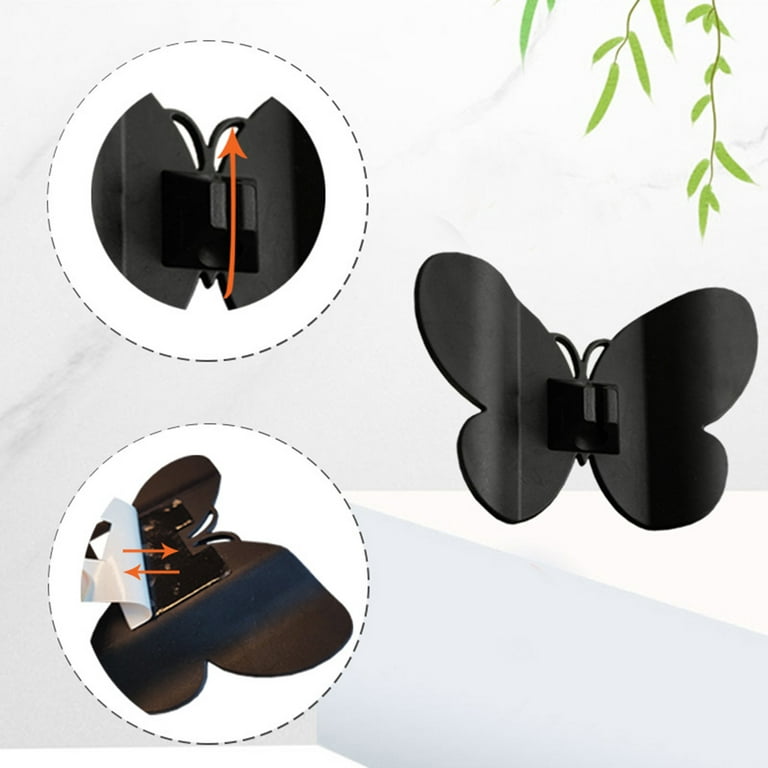 Waroomhouse 2Pcs Self adhesive Easy to Install Sturdy Butterfly Shaped  Cable Organizer Kitchen Accessories 