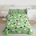 thumbnail image 2 of Homewish Kawaii Frogs 2pcs Bedding Comforter Set For Preppy Children,Cartoon Animal Twin Comforter Sets,Green Pink Breathable Bedding Set,Microfiber Bedroom Decor, 2 of 8