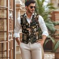 thumbnail image 2 of Uourmeti Fantasy Mushroom Dress Jackets for Formal Wedding, Button Waistcoat Vest Slim Woven Fabric Suit Vest for Men, 2 of 7