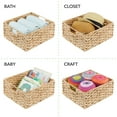 thumbnail image 4 of mDesign Hyacinth Braided Woven Pantry Bin Basket, Handles, 6 Pack, Natural/Tan, 4 of 8