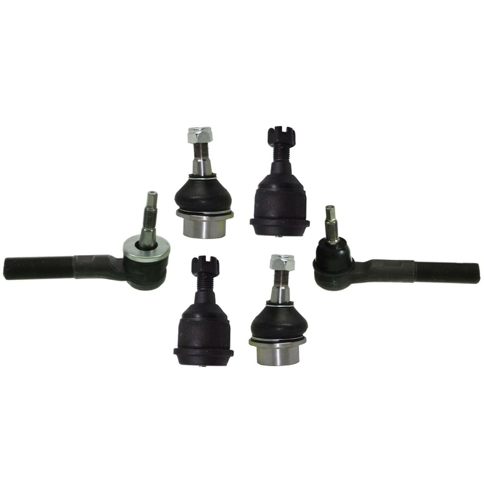 6 Pc Front Suspension Kit Upper & Lower Ball Joints Tie Rod Ends Left