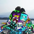 thumbnail image 4 of Geometry Dash Blanket Super Soft Cozy Throw Blanket Fuzzy Comfy Flannel Blanket Warm Plush Blankets For Couch, Sofa, Bed 80"X60", 4 of 4