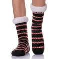 thumbnail image 3 of Bibifish Mens Fuzzy Ripple Slipper Socks Warm Lined Knitted Non Winter Thermal Socks Casual Stripped Printed Mid Socks, 3 of 5