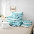 thumbnail image 4 of Erosebridal Funny Shark Bedding Sets Full Size , Ocean Animal Wildlife Comforter Sets with Sheets, Blue, Microfiber 7pcs, 4 of 5