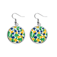 thumbnail image 1 of Printing Brazil Cultural Element Ear Dangle Silver Drop Earring Jewelry Woman, 1 of 3