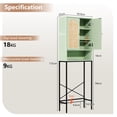 thumbnail image 5 of Ktaxon Over the Toilet Bathroom Cabinet Storage Space Saver with Double Doors and Open Shelving, Green, 5 of 9