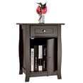 thumbnail image 2 of Ktaxon Coffee Nightstand with Drawer & Roomy Storage Cabinet Bedside End Tables for Bedroom 24.5", 2 of 6