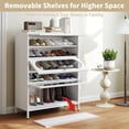 thumbnail image 6 of Foreate 6-Tier Metal Shoe Cabinet with 3 Flip-Up Tempered Glass Doors - Ideal for Entryway, Hallway, Living Room - Holds 18 - 24 Pairs - Sturdy, Waterproof, Space - Saving, 6 of 6