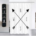 thumbnail image 2 of RV Camping Shower Curtain for Camper Trailer Camping Bathroom, Compass and Arrows N - S - E - W, Shorter and Narrow Shower Curtain with Hooks Set, 69X75in, 2 of 4