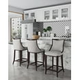 thumbnail image 2 of Manhattan Comfort Emperor 27" Faux Leather Counter Stool in Gray (Set of 3), 2 of 10