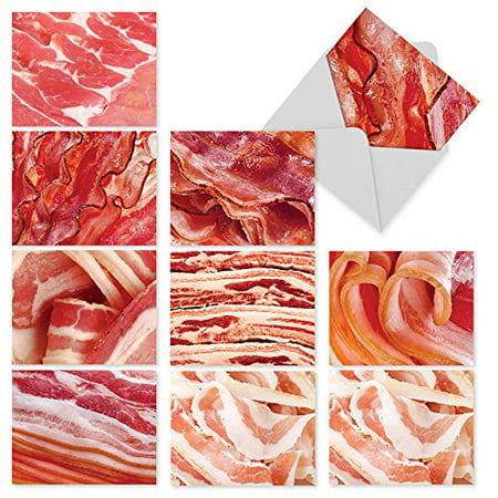 'M2008 MAKIN' BACON' 10 Assorted All Occasions Greeting Cards Feature Most Everyone's Favorite Meat with Envelopes by The Best Card
