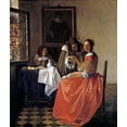 thumbnail image 2 of Vermeer, Johannes 26x30 Gold Ornate Wood Framed with Double Matting Museum Art Print Titled - A Lady And Two Gentlemen, 2 of 4