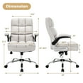 thumbnail image 3 of Gymax Big & Tall High Back Office Chair Adjustable Swivel w/Flip-up Arm Beige, 3 of 10
