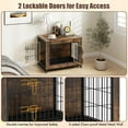 thumbnail image 5 of Pefilos 27" Wooden Dog Crate Furniture for Indoor Dogs, Dog Kennel with Double Lockable Doors and Removable Tray, Modern Dog Cage for Small/Medium Dogs, Brown, 5 of 7