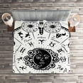 thumbnail image 2 of Ambesonne Astrology Quilted Coverlet 3 Pcs, Black White Zodiac, King Size, Black White, 2 of 2
