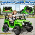 thumbnail image 6 of Joyracer 800W 24 Volt Ride on Toys, 4WD/2WD 3 Speeds Oversized Power Car Wheels, 2-Seater Ride on Truck with Remote Control, Electric Car Gift for Kids with Music, Bluetooth, Horn, Light, Green, 6 of 13