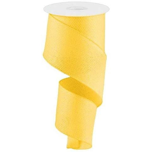 Cross Royal Burlap Wired Edge Ribbon - 2.5" x 10 Yards New Sun Yellow