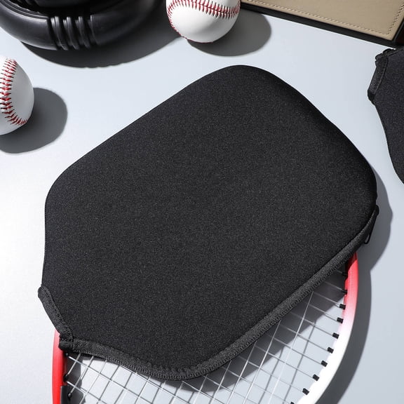 KALLORY 2Pcs Pickleball Paddle Holder Black Rubber Case Lightweight Portable Cover for Outdoor Sports